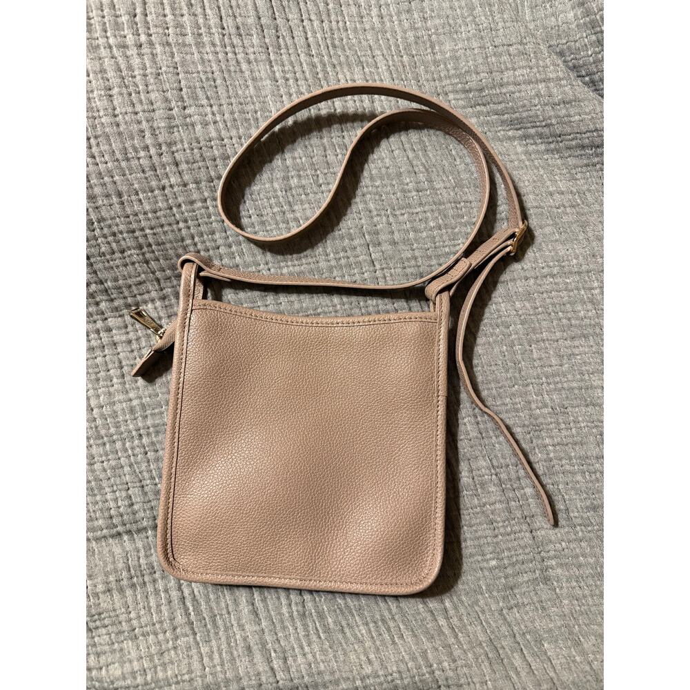 Longchamp Le Foulonné Small Turtledove Tan Leather Zipper Crossbody Purse NEW - Picture 2 of 8